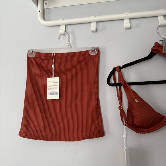 Monday Swimwear Copper Bikini and Skirt Set - Picture 6 of 8